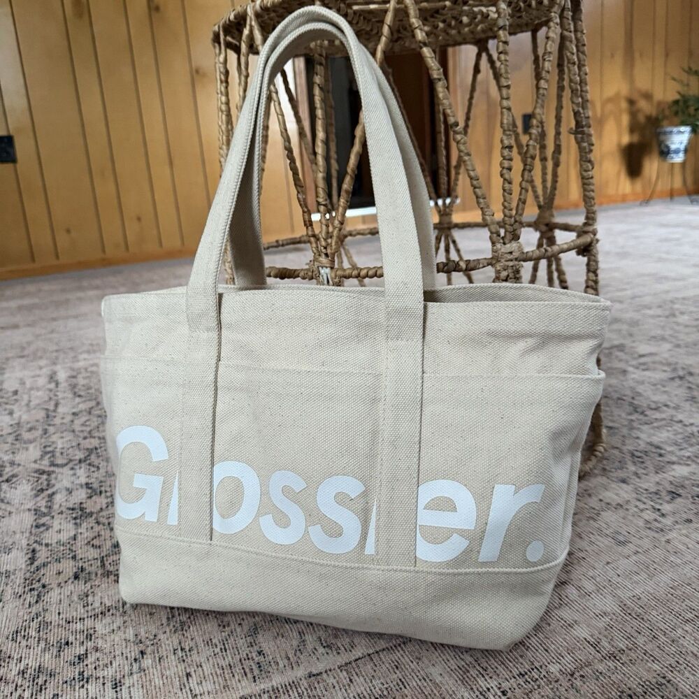 Glossier Brooklyn NY Store Limited Exclusive Carry Utility Canvas Tote Bag New
